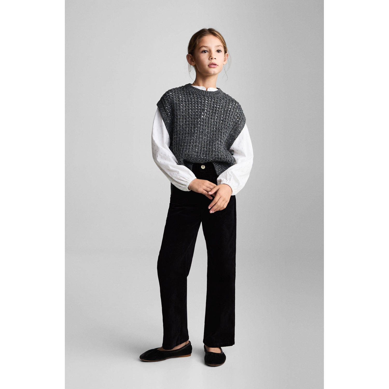 Mango Kids casual broek zwart
