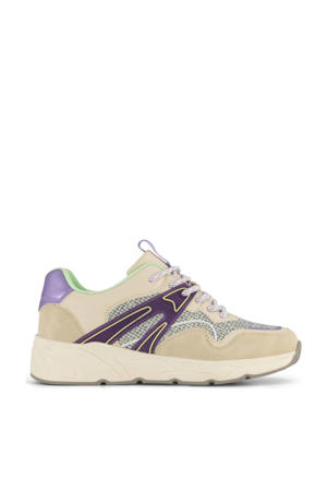 chunky sneakers beige/paars
