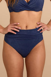thumbnail: BEACHWAVE omslag bikinibroekje met lurex donkerblauw