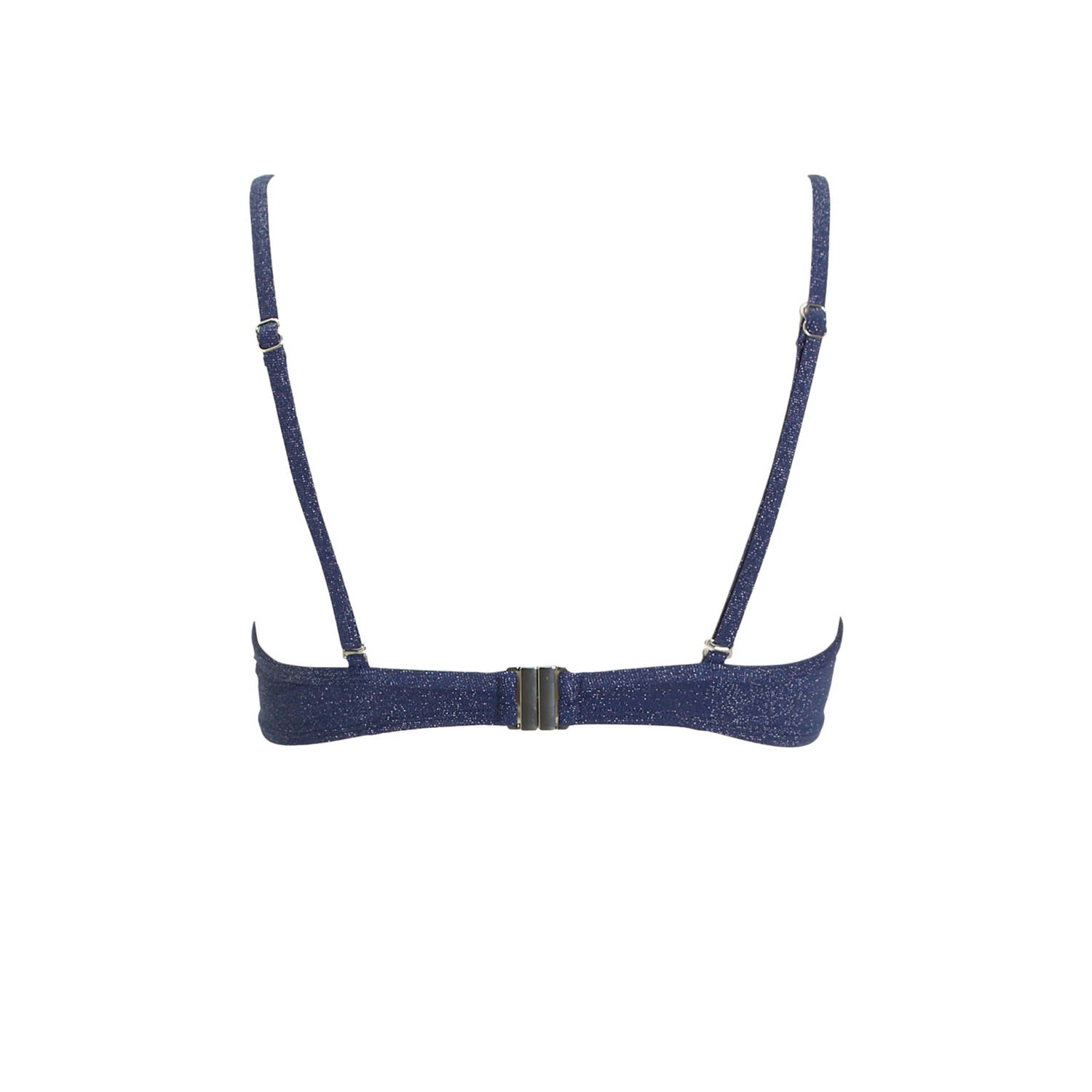 BEACHWAVE voorgevormde beugel bikinitop met lurex donkerblauw