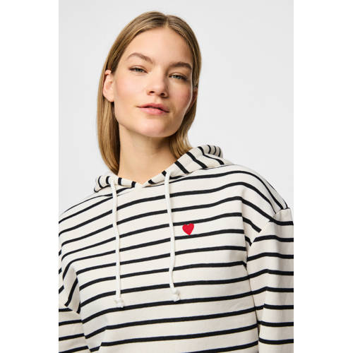 PIECES hoodie PCCHILLI wit/donkerblauw afbeelding