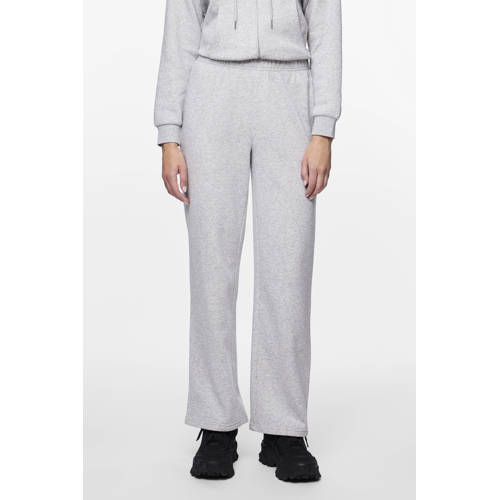 PIECES high waist wide leg sweatpants PCCHILLI lichtgrijs afbeelding