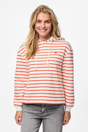hoodie PCCHILLI wit/rood