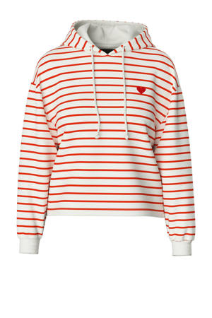 hoodie PCCHILLI wit/rood