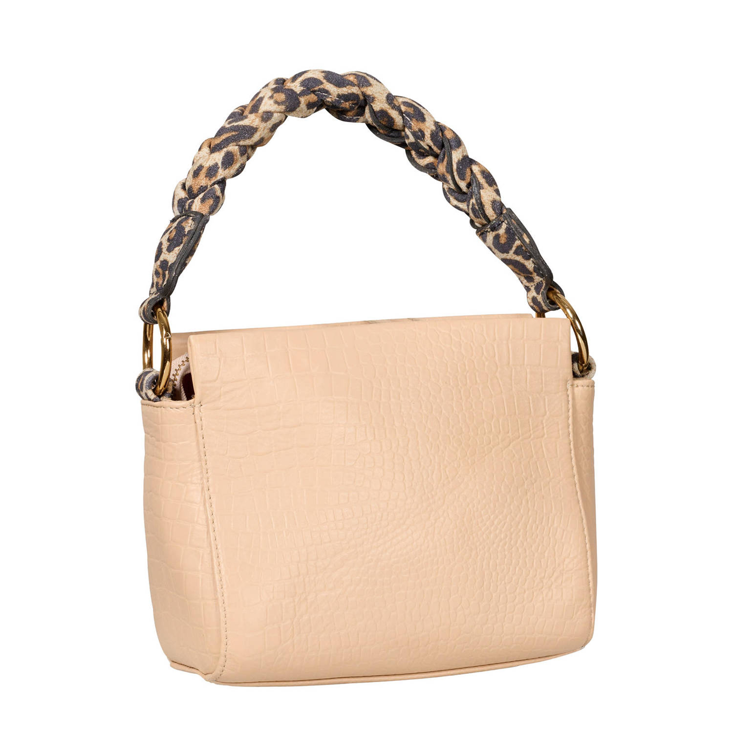 DWRS leren crossbody tas Molise Leopard beige