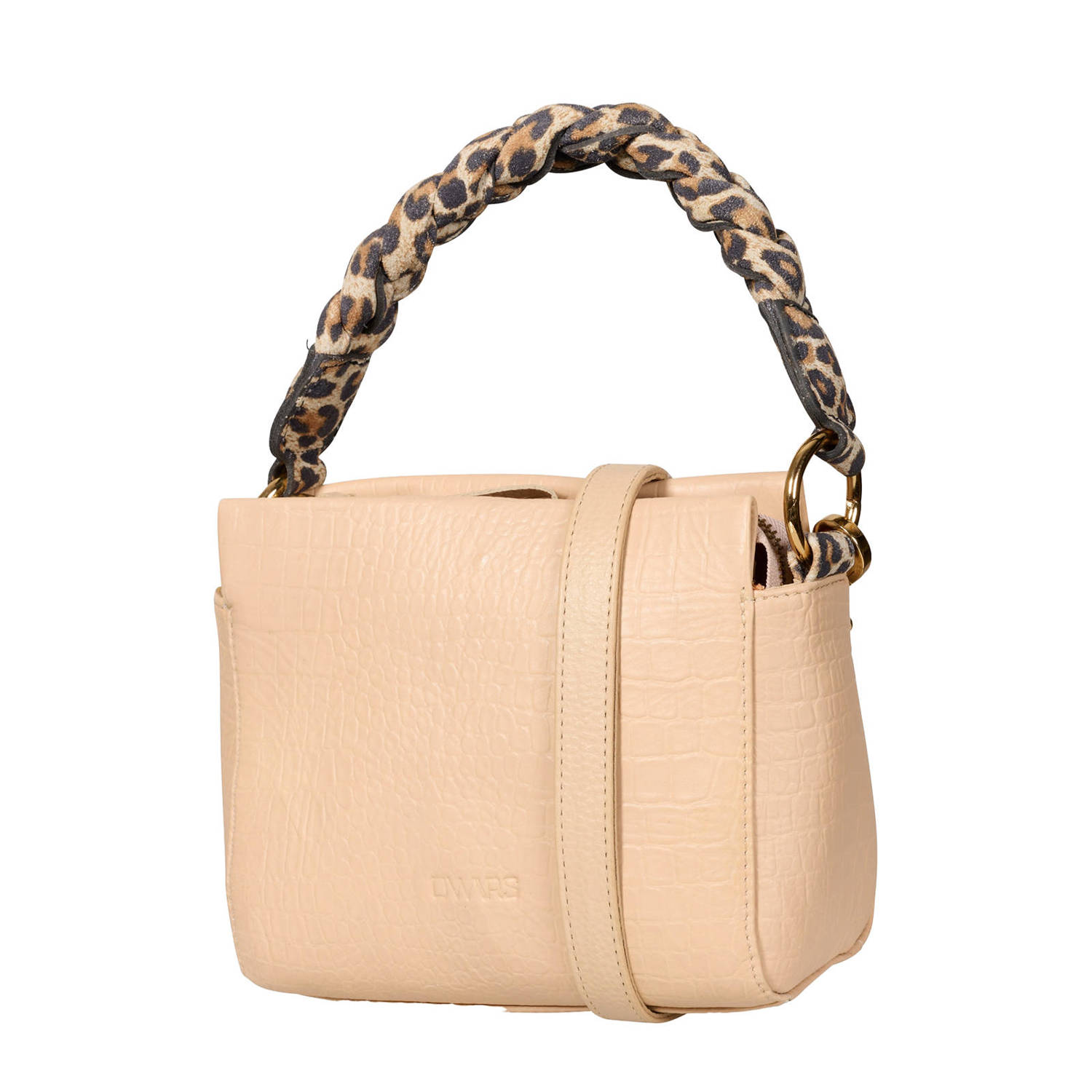 DWRS leren crossbody tas Molise Leopard beige