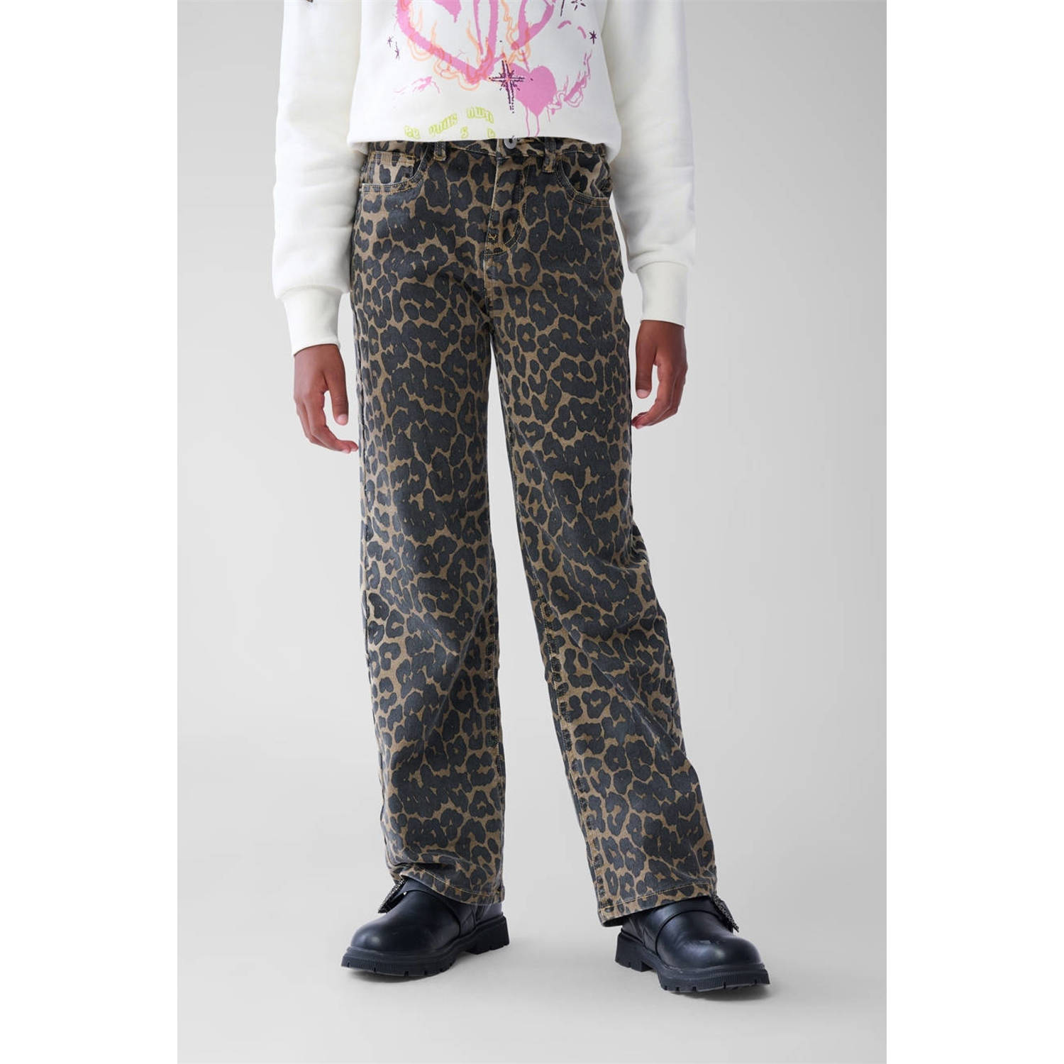 Shoeby straight casual broek bruin