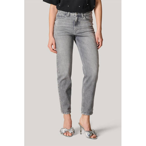 Shoeby high waist tapered jeans grey denim afbeelding