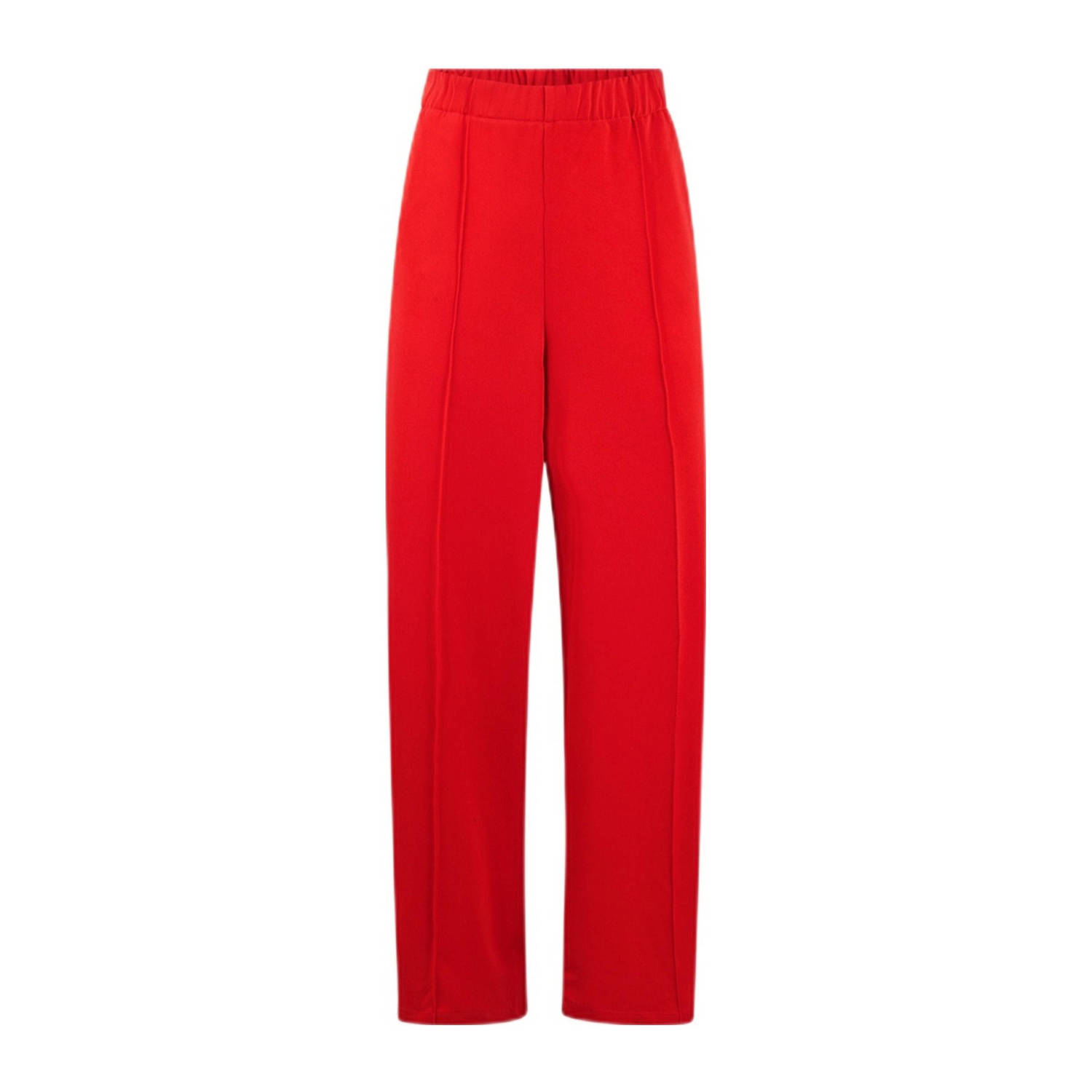 Shoeby gestreepte high waist wide leg broek rood