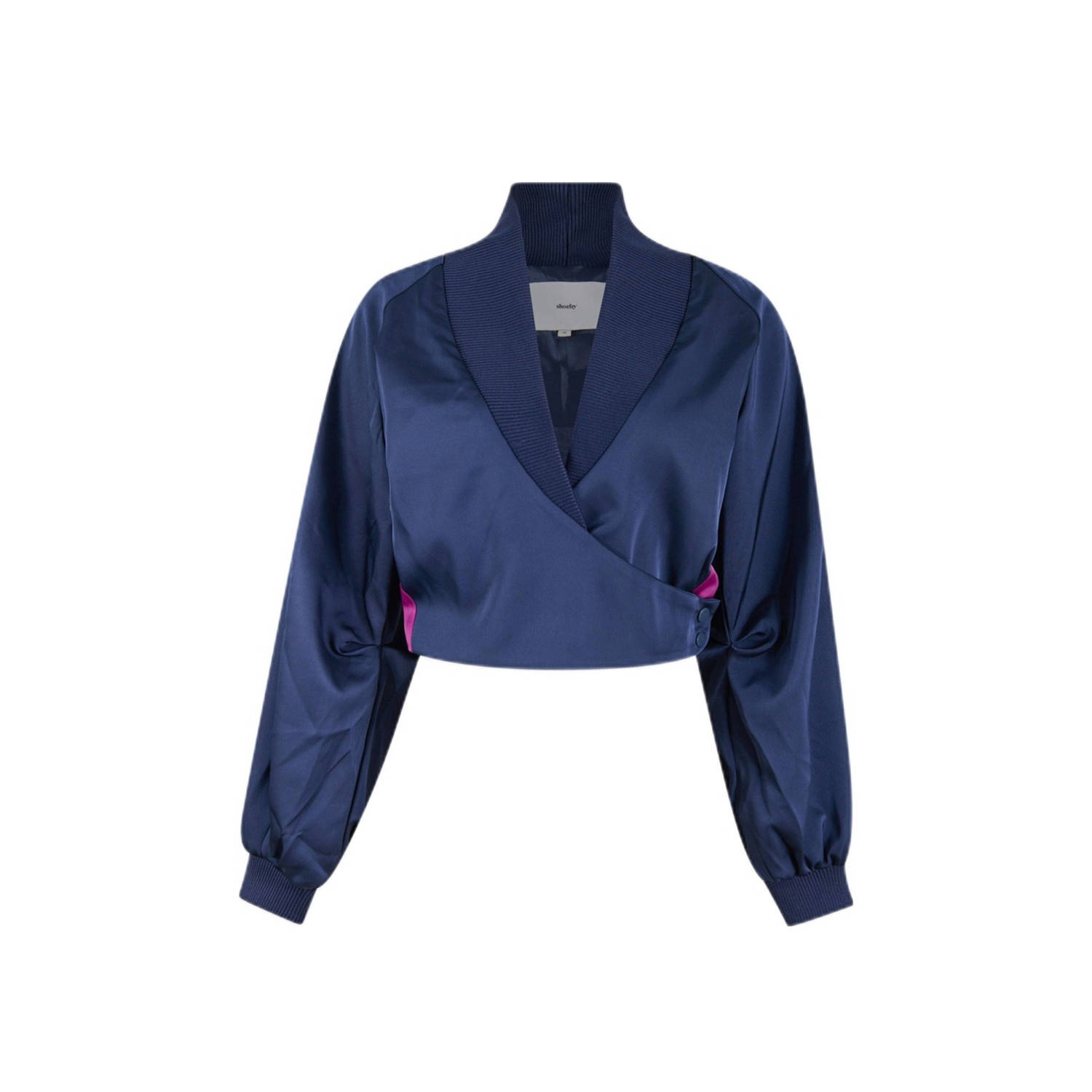 Shoeby satijnen overslag top donkerblauw