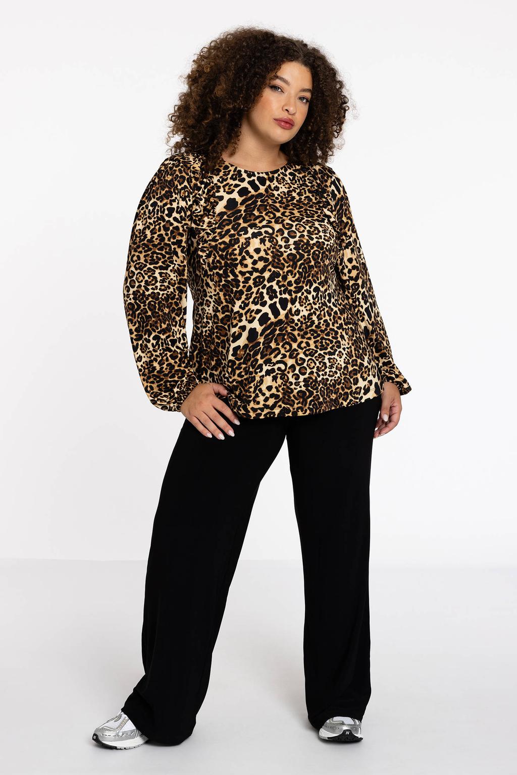 YOEK Lovers Collection top met panterprint bruin/zwart