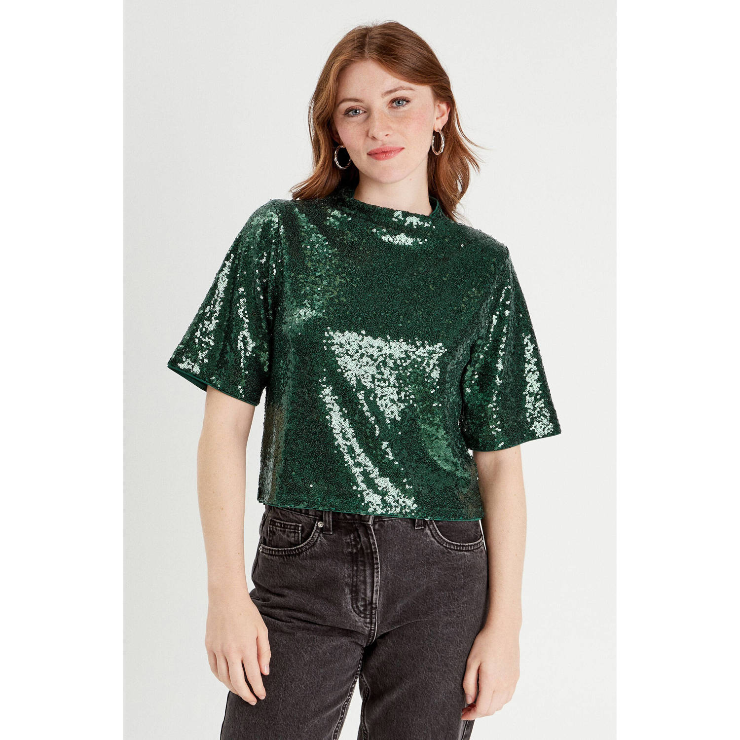 Cache glitter top groen