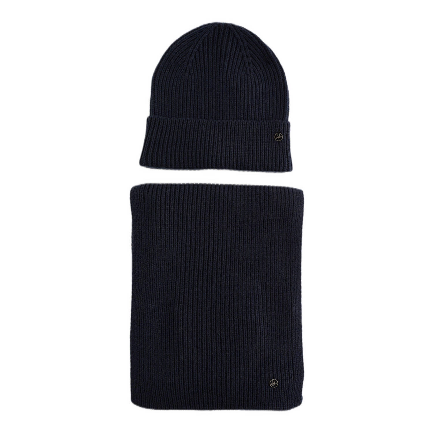 WE Fashion muts + sjaal donkerblauw