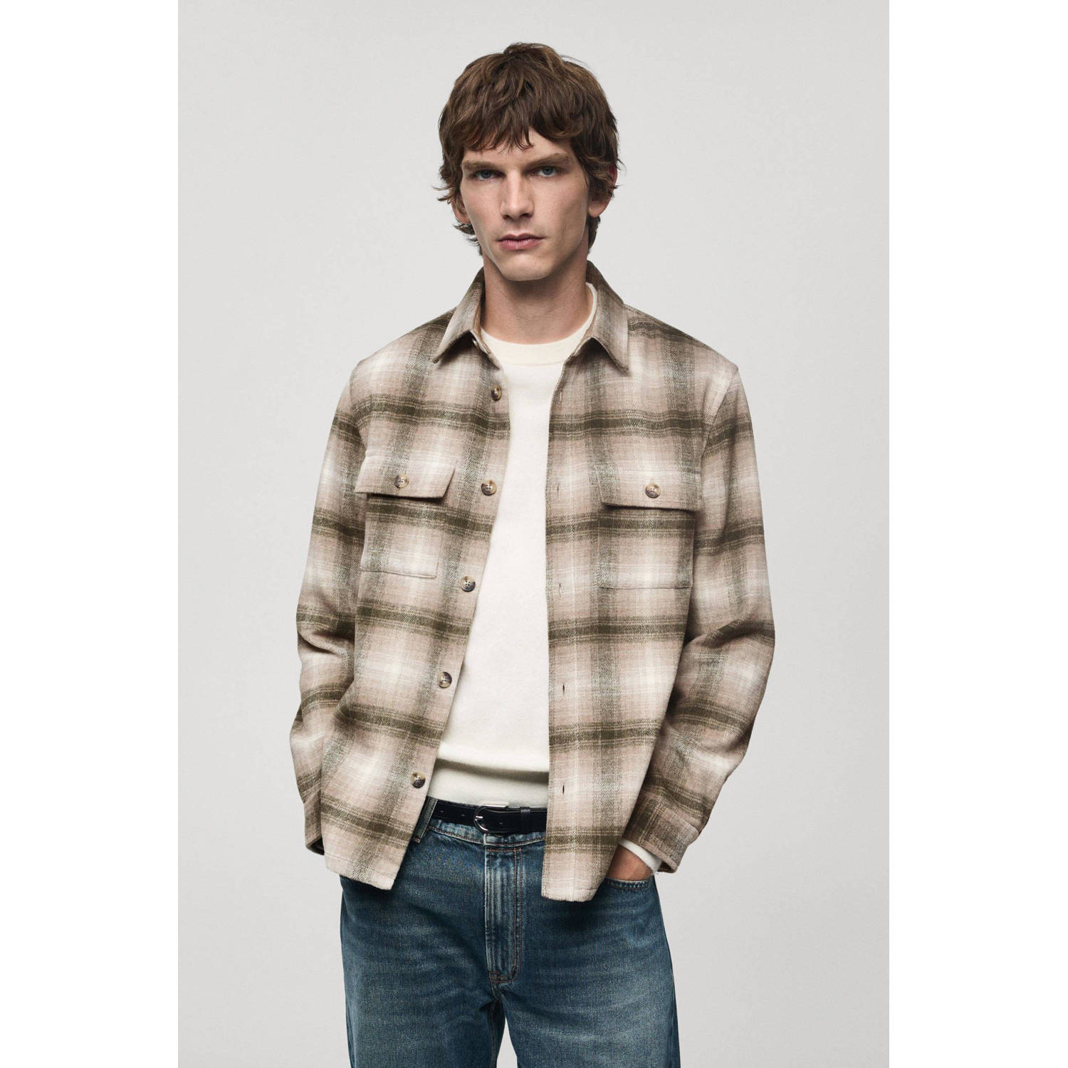 Mango Man overshirt beige