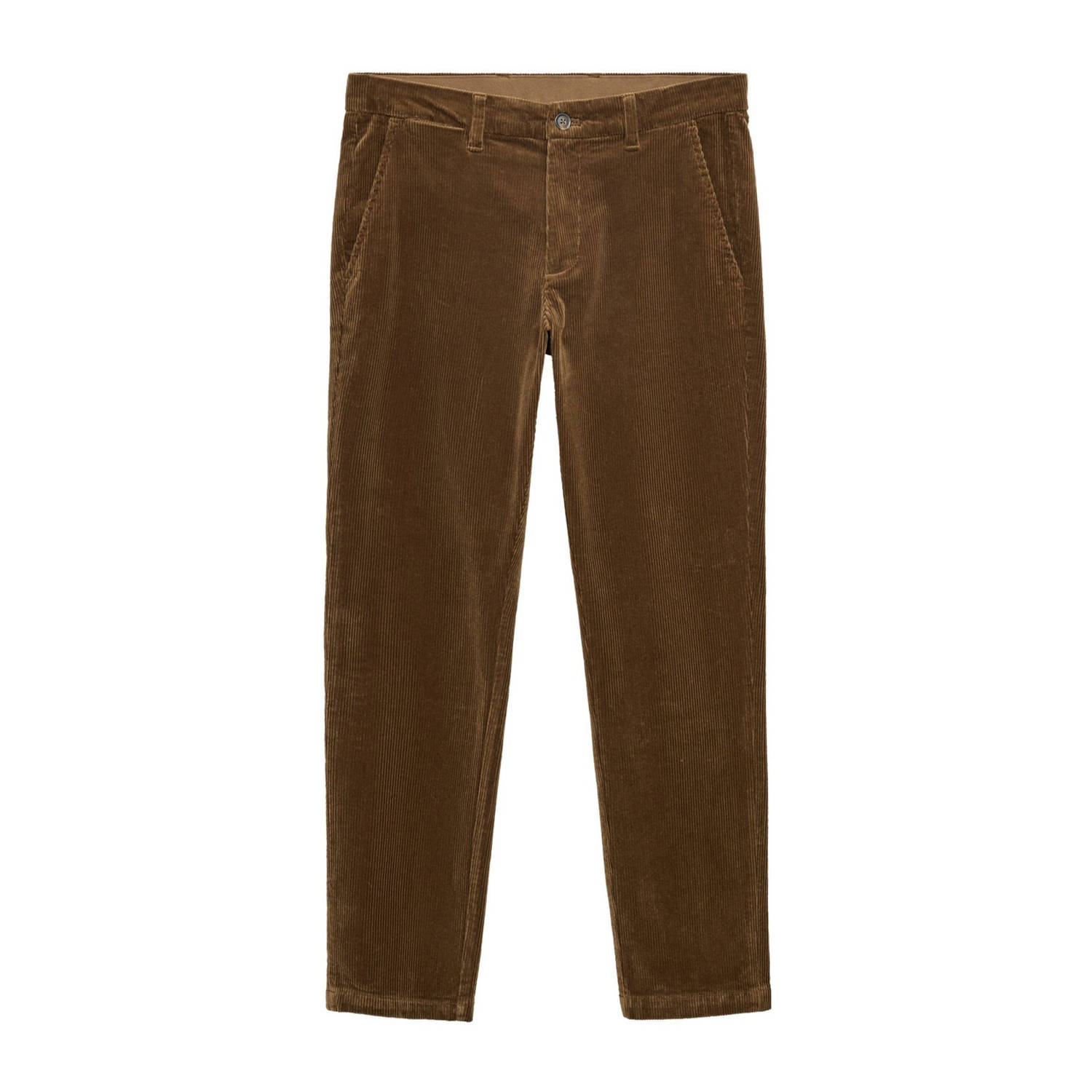 Mango Man corduroy slim fit broek bruin