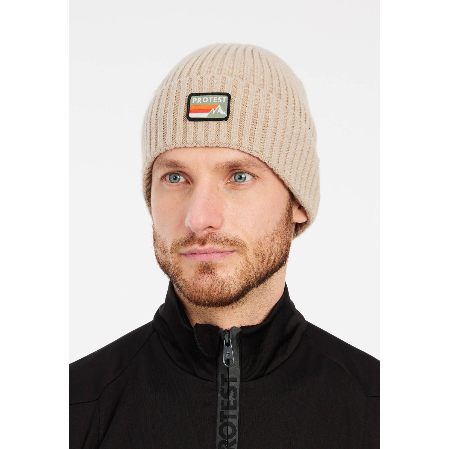 Protest muts met logo beige