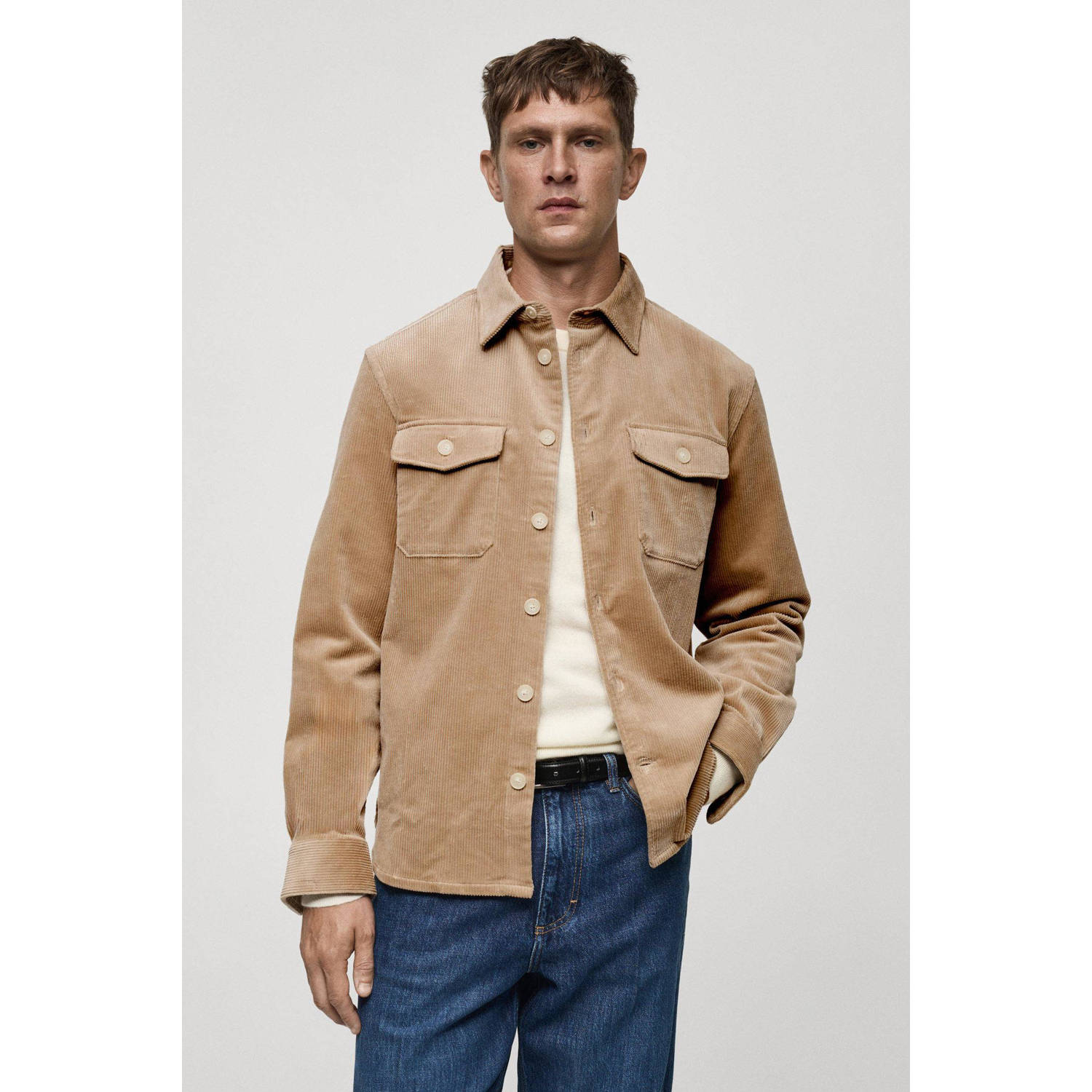 Mango Man overshirt beige