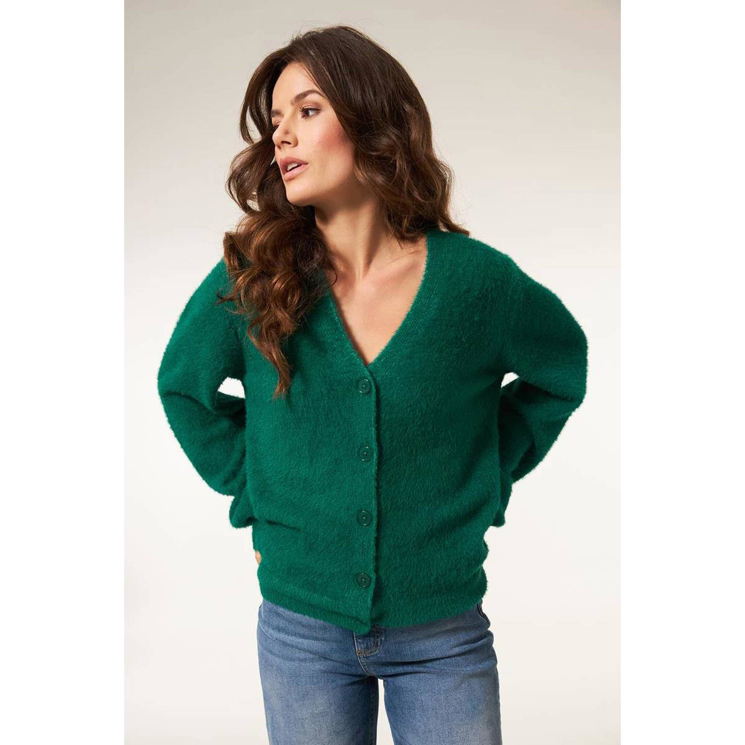Miss Etam gebreid vest groen