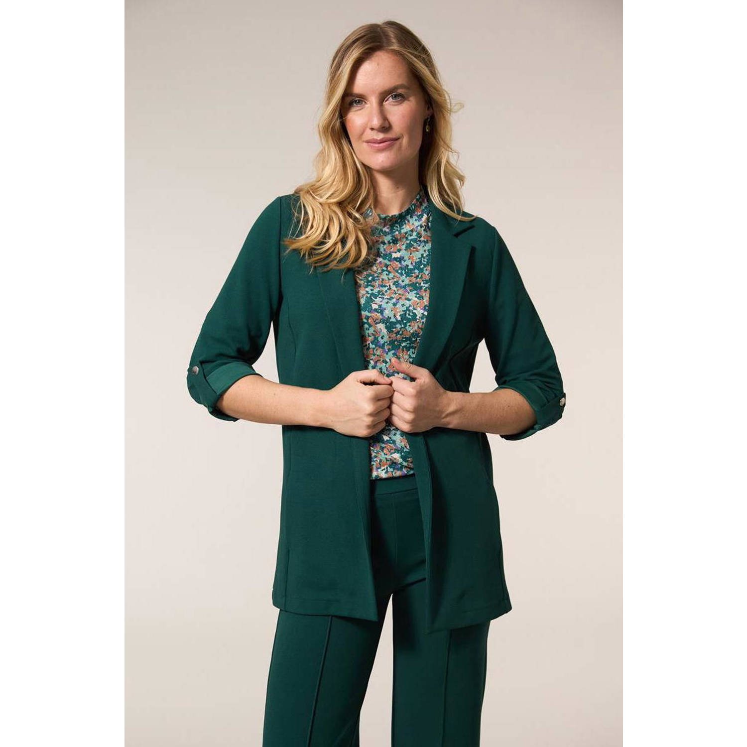 Miss Etam rechtvallende blazer Marly groen