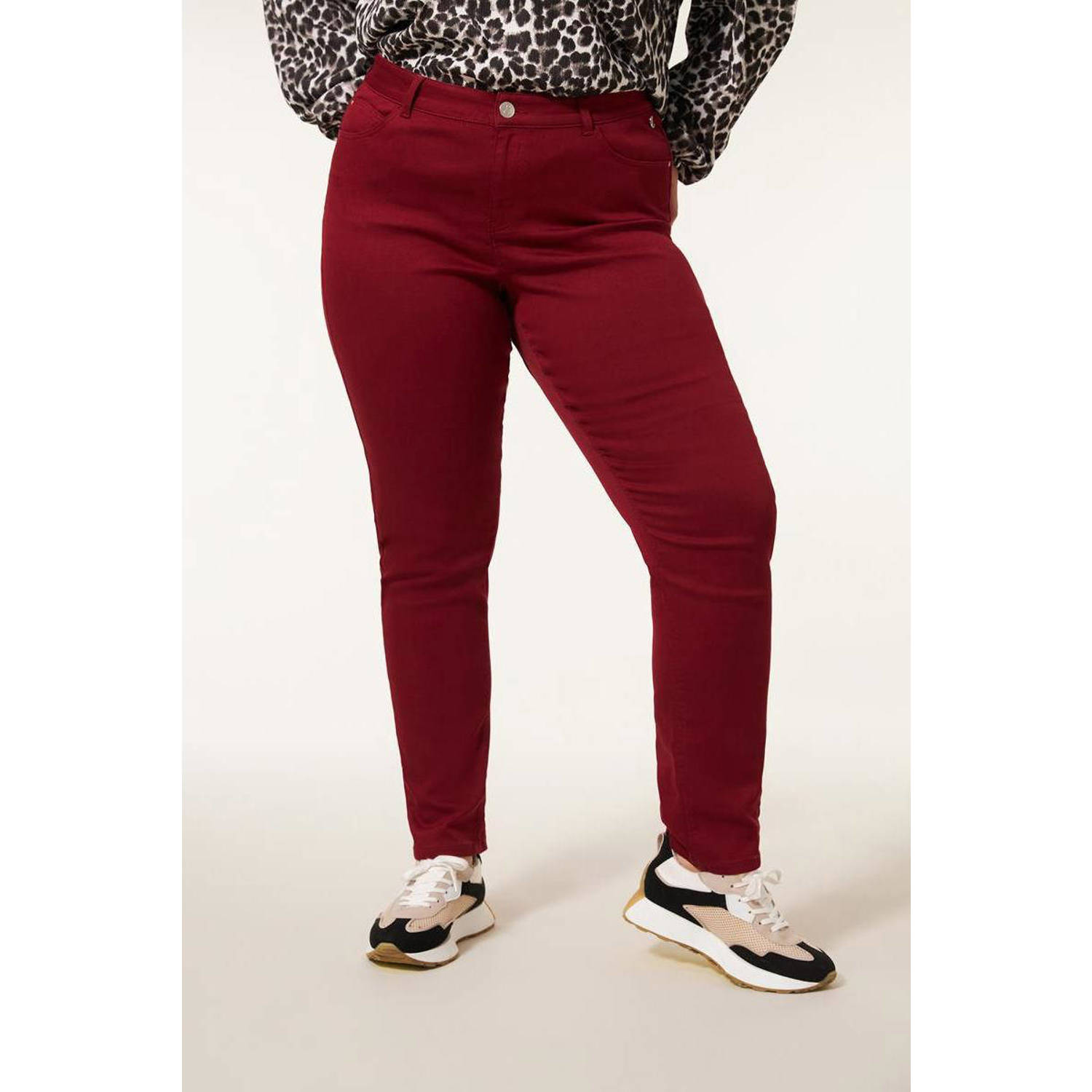 Miss Etam Plus broek donkerrood