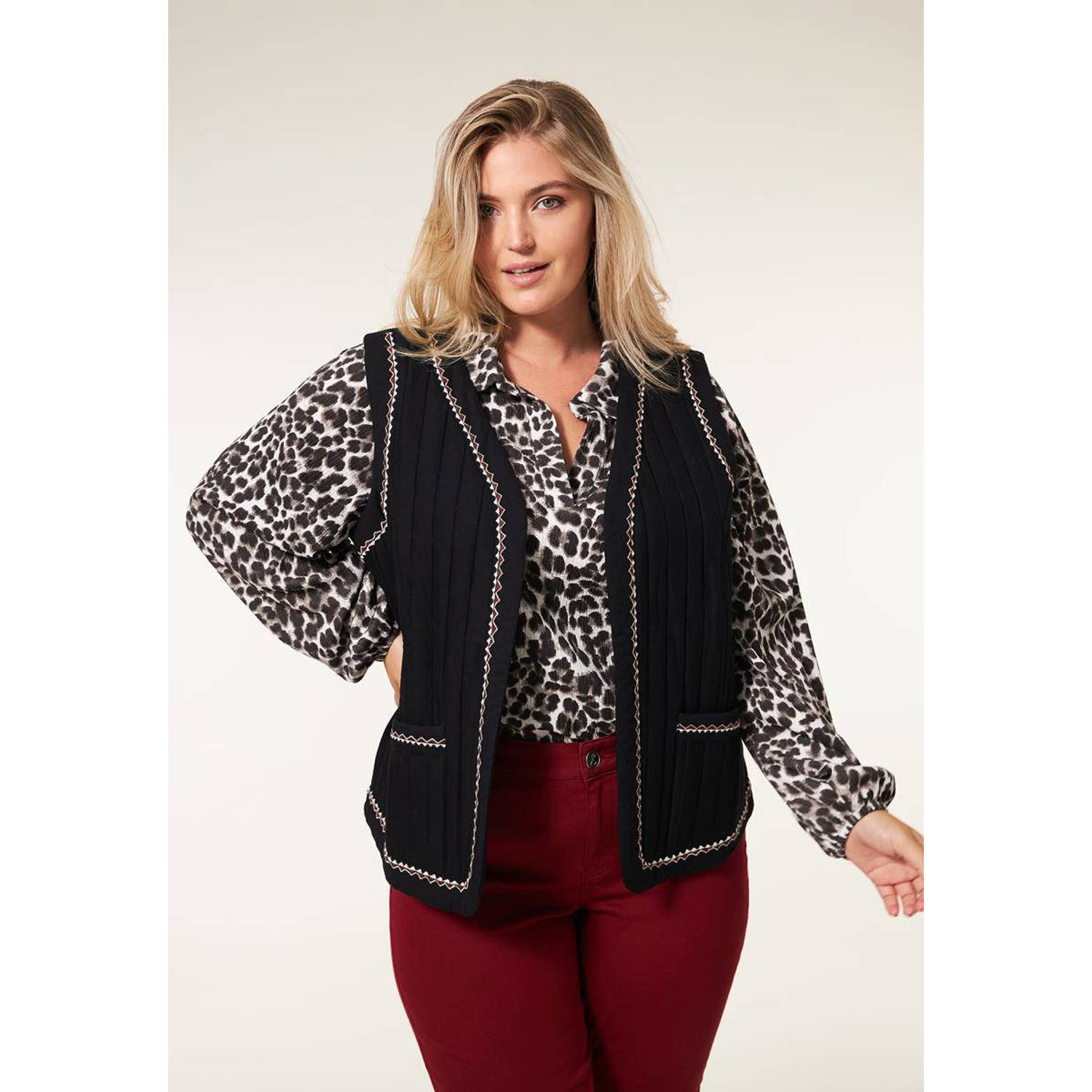 Miss Etam Plus gilet zwart