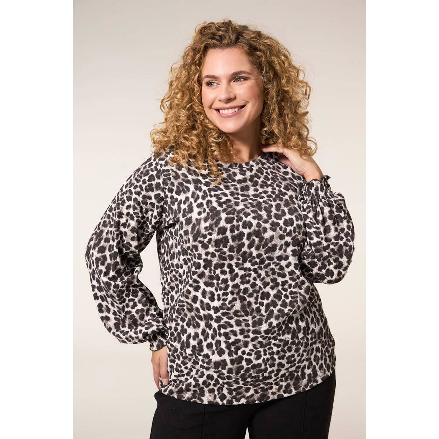 Miss Etam Plus top Hailey met panterprint