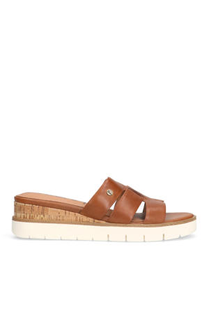 leren slippers cognac