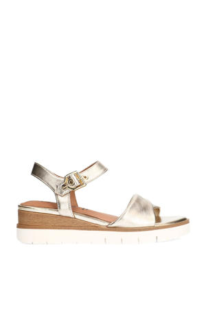 leren sandalen goud