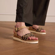 thumbnail: No Stress suède sandalen met panterprint beige