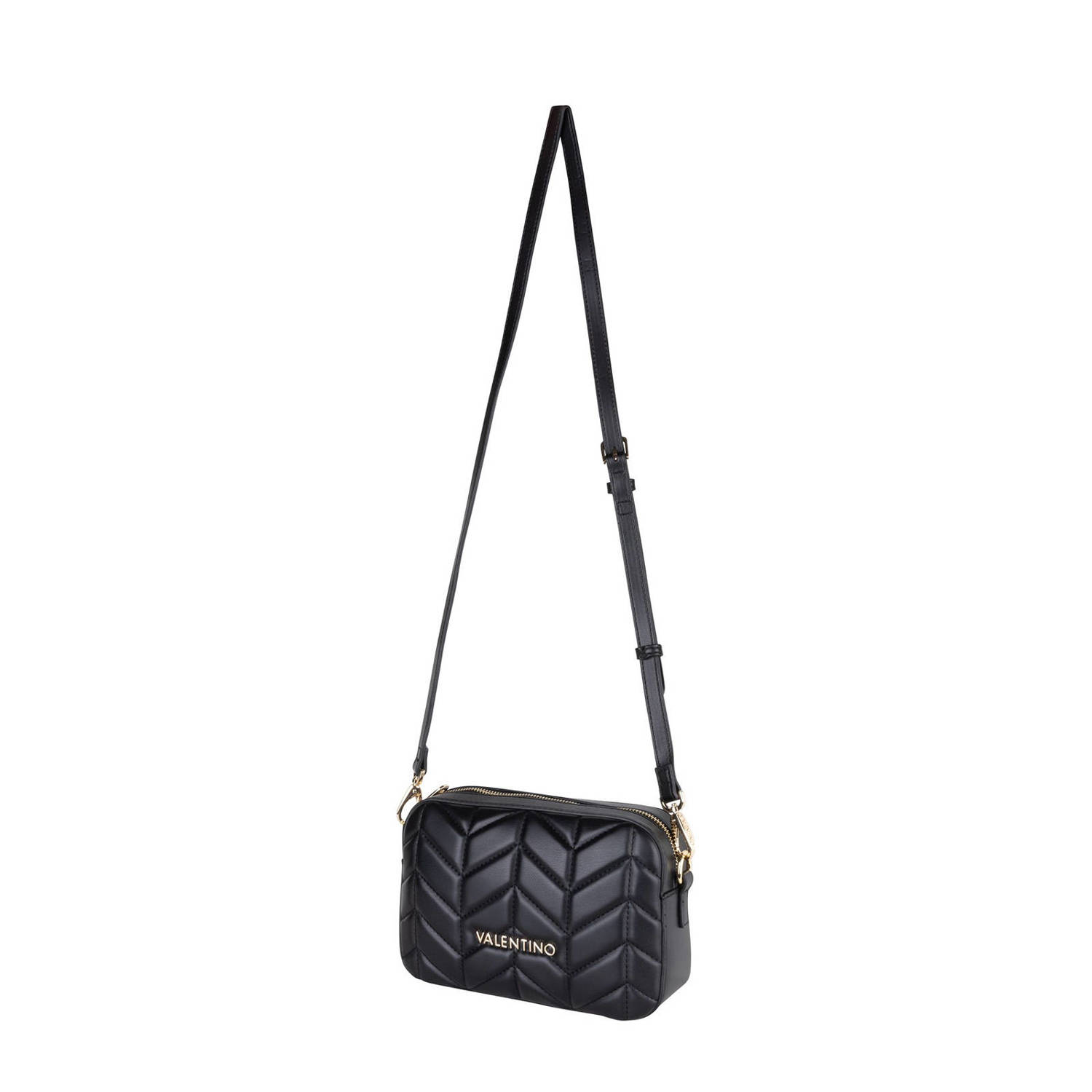 Valentino Bags doorgestikte crossbody tas Petal RE zwart