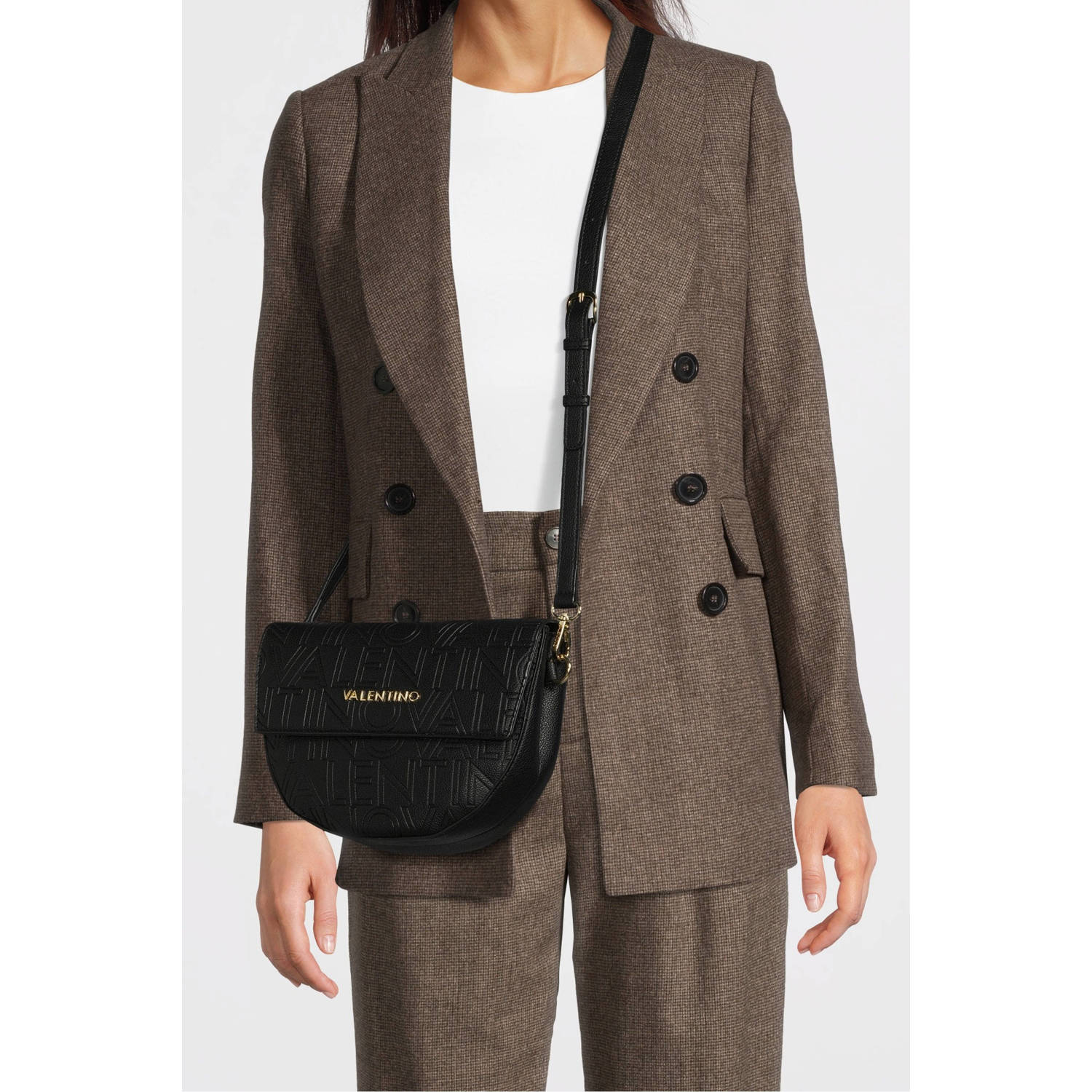 Valentino by Mario Valentino Elegante Pansy Flap BAG Black Dames