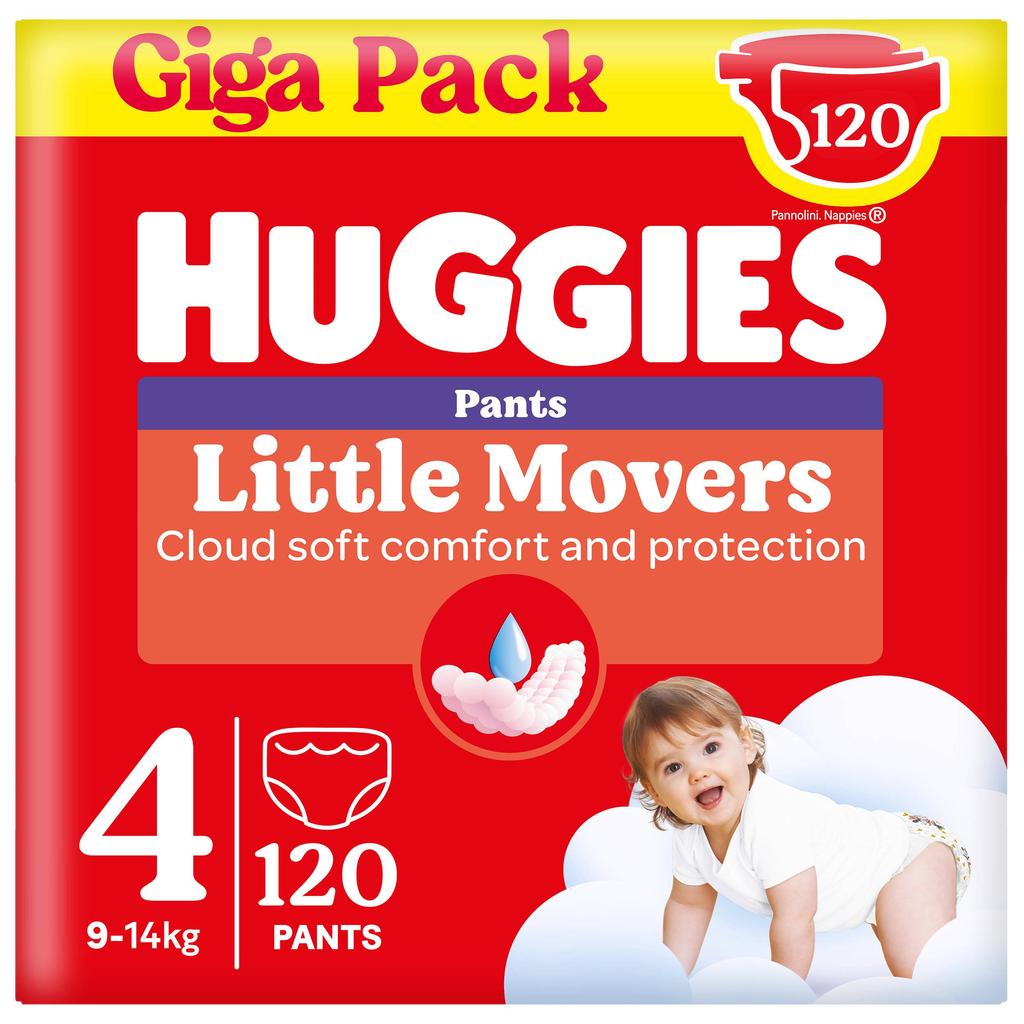 Huggies Little Movers Luierbroekjes - maat 4 (9 - 14 kg) - 120 stuks