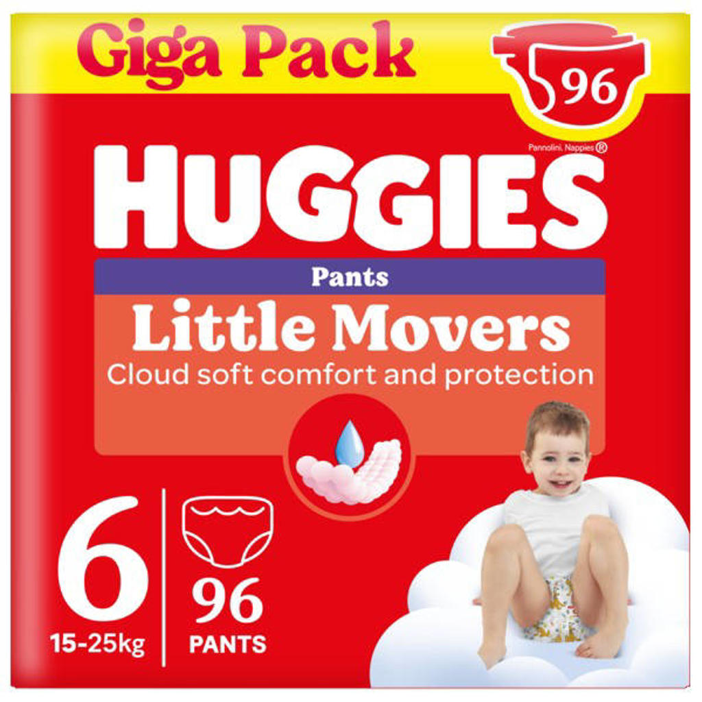 Huggies Little Movers Luierbroekjes - maat 6 (15 - 25 kg) - 96 stuks