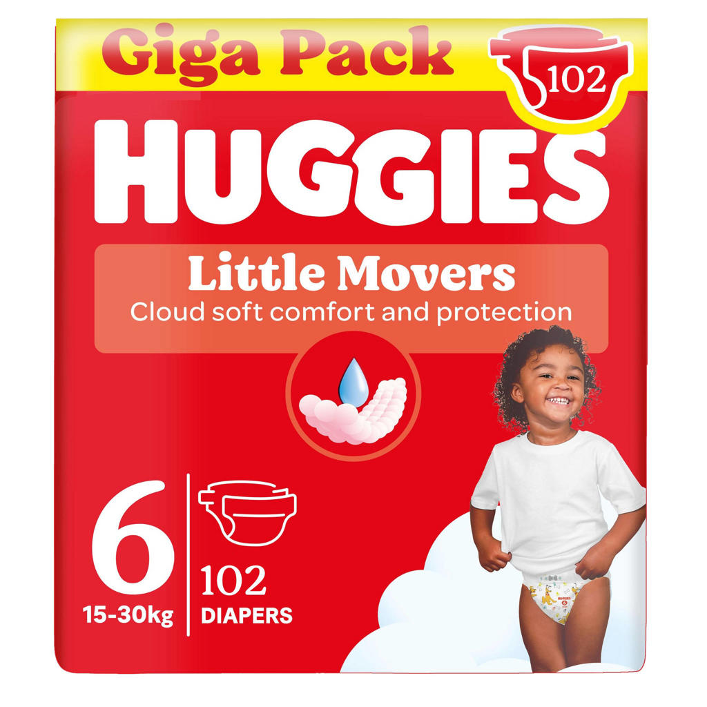 Huggies Little Movers luiers - maat 6 (16 - 30 kg) - 102 luiers