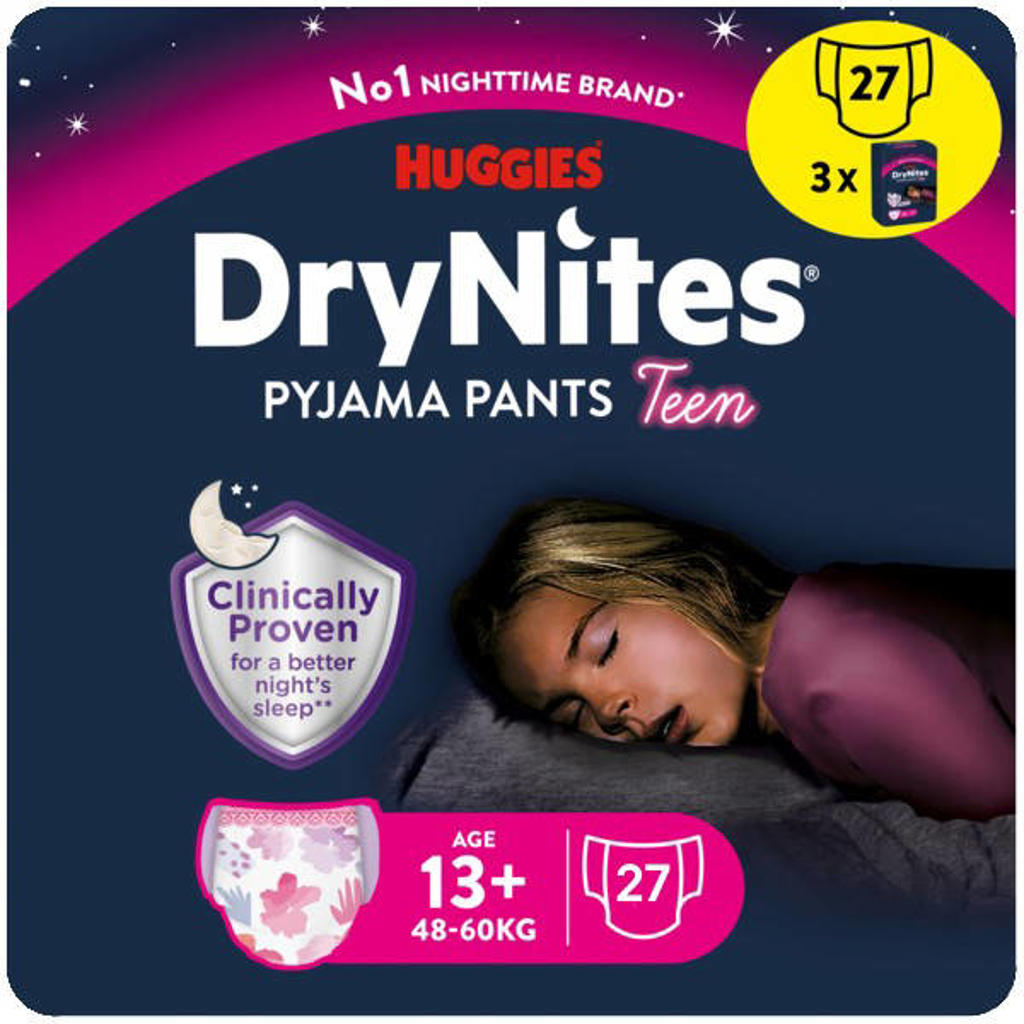 Huggies DryNites meisjes - 13+ jaar (48-60 kg) - 27 luierbroekjes