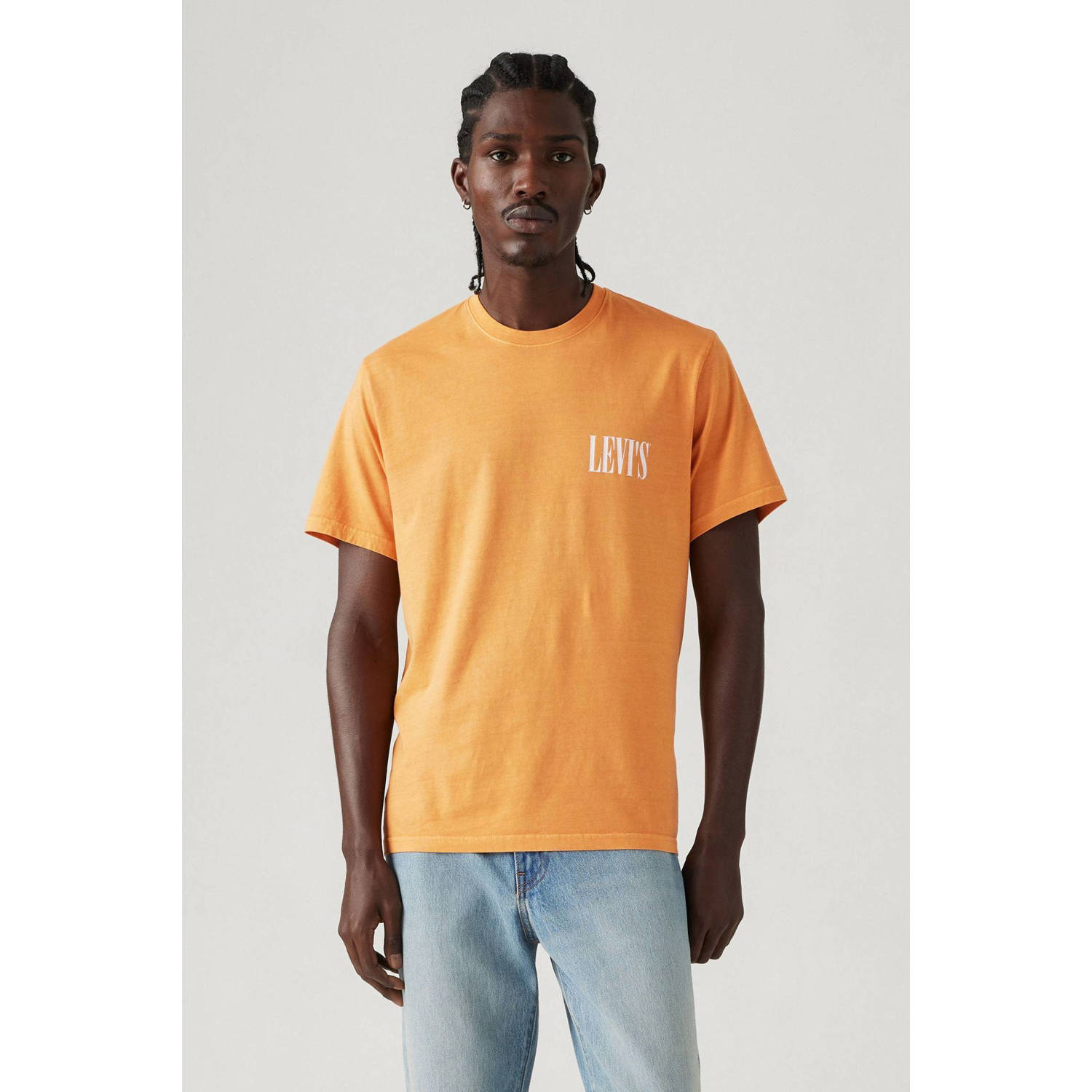 Levi's T-shirt met logo oranje