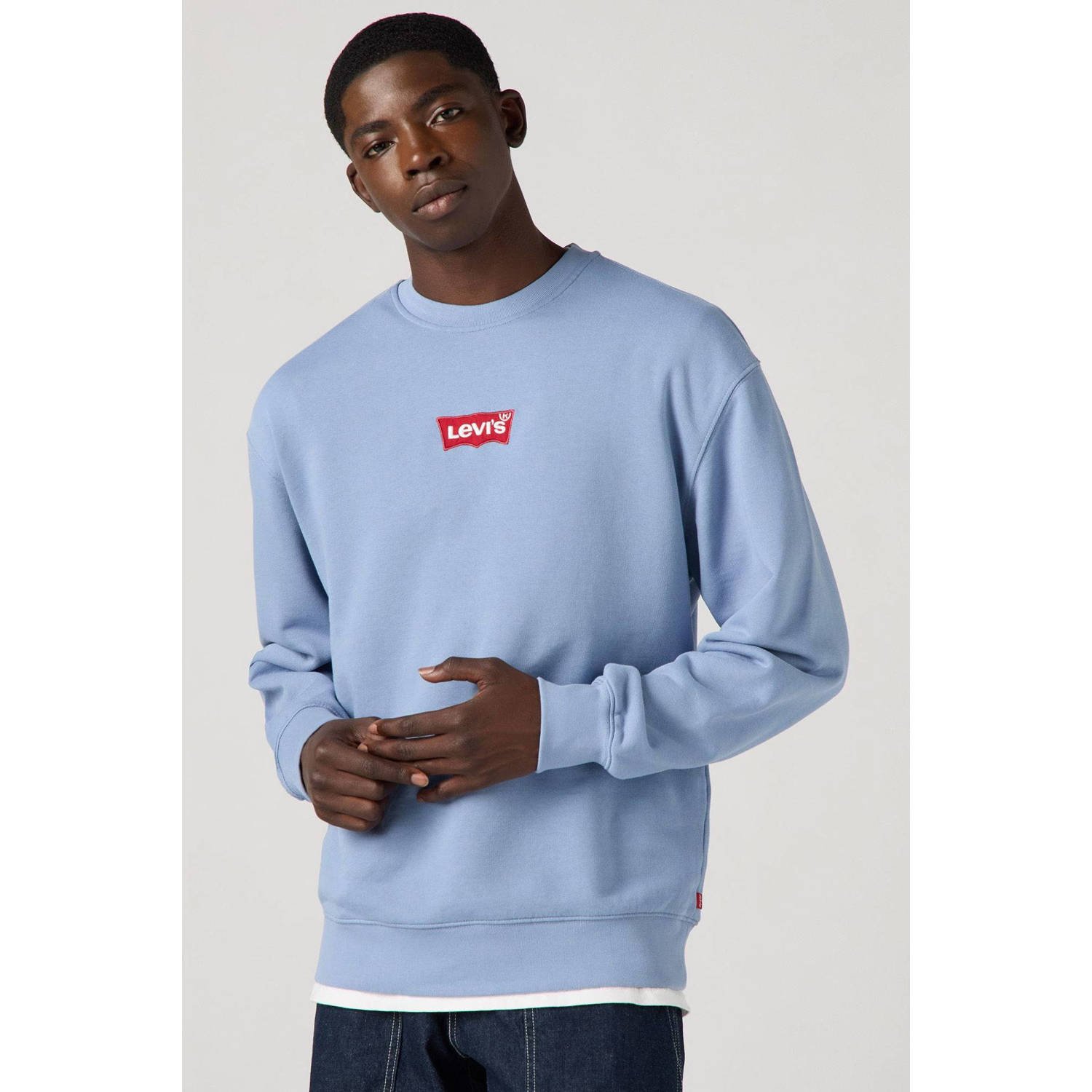 Levis LEVI'S Batwing Logo Crew Sweatshirt Blue- Heren Blue
