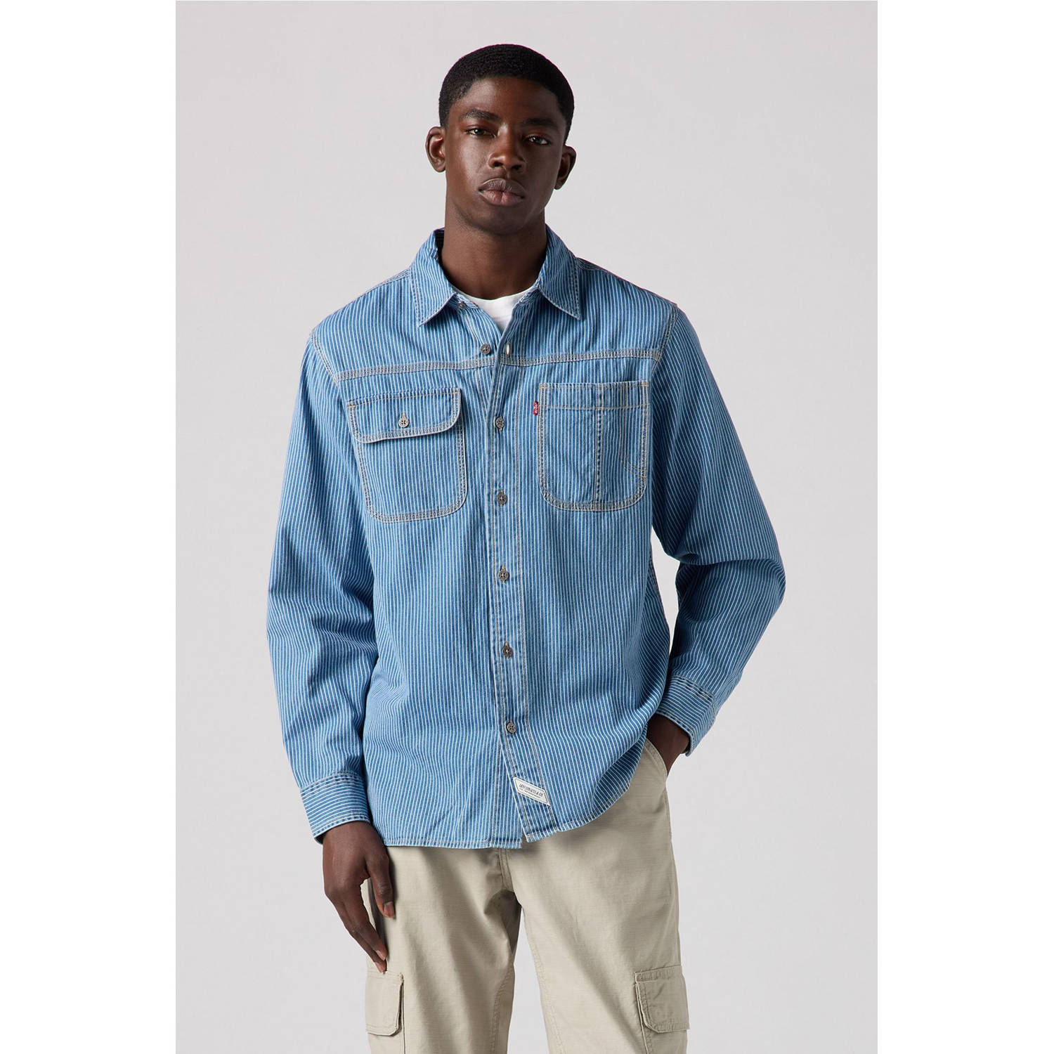 Levi's relaxed fit overhemd blauw