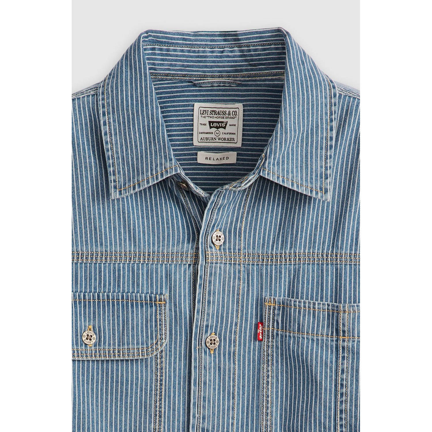 Levi's relaxed fit overhemd blauw