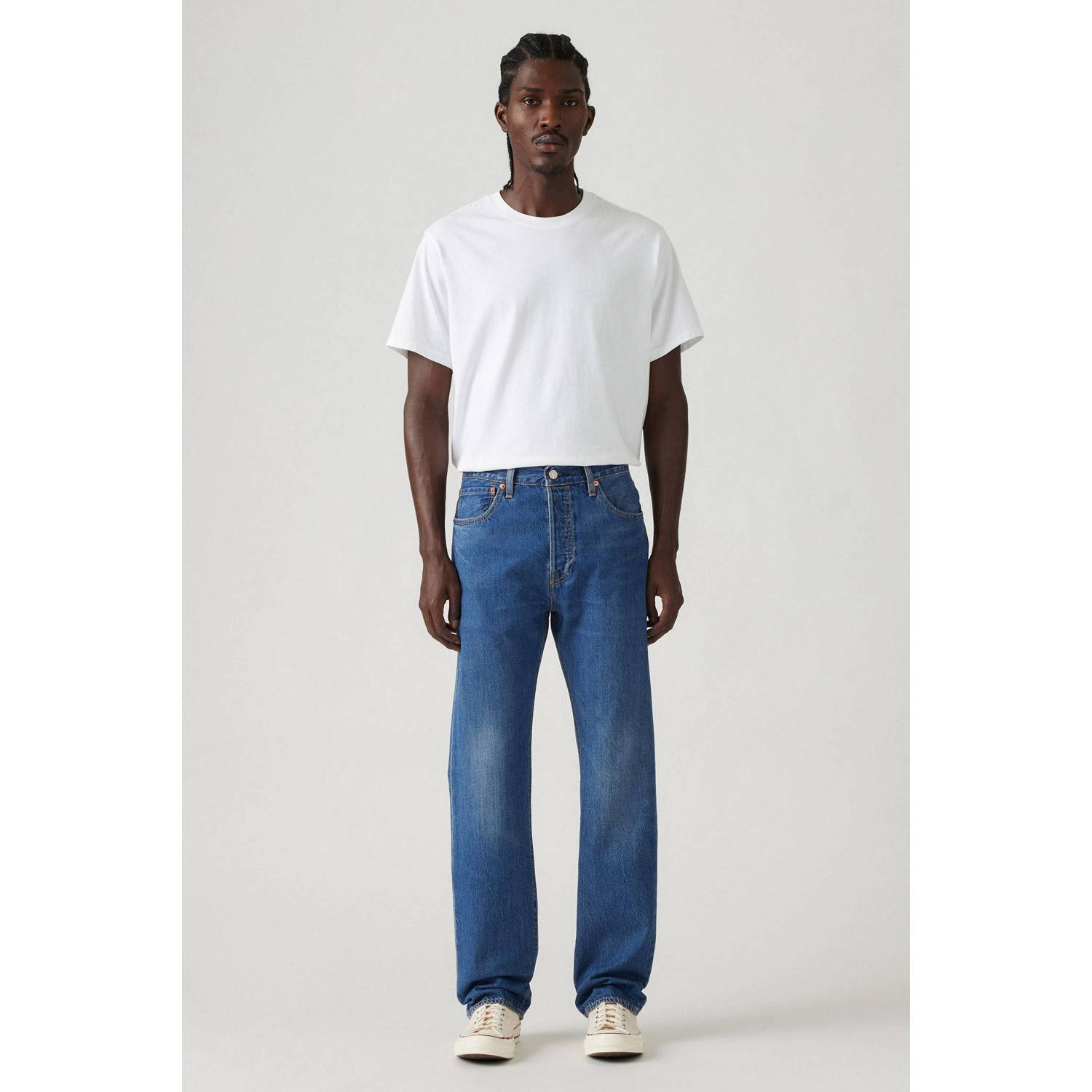 Levi's 501 straight leg jeans window pane