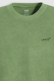 thumbnail: Groene heren Levi's T-shirt van katoen met effen, korte mouwen en ronde hals