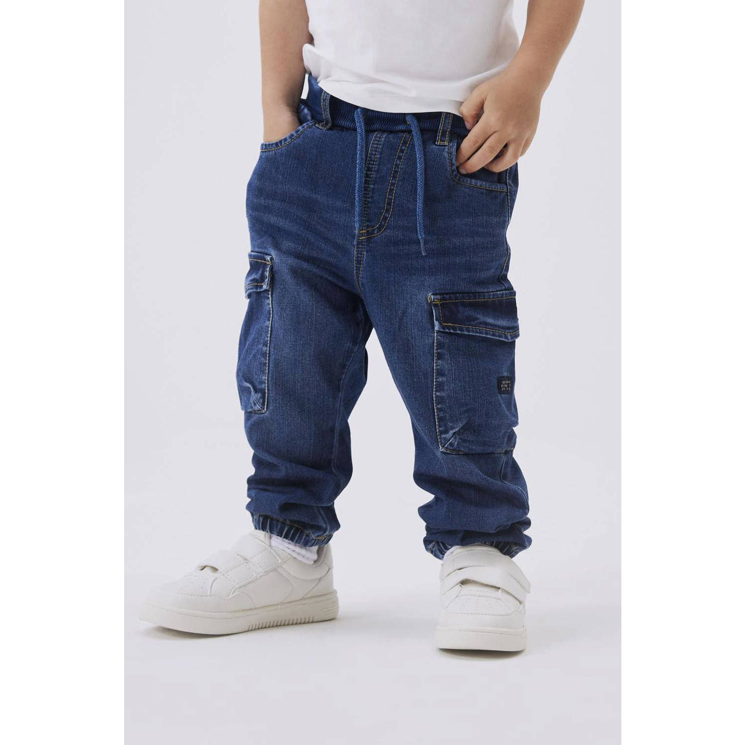 Name it Baggy fit cargojeans met elastische boorden model 'BEN'