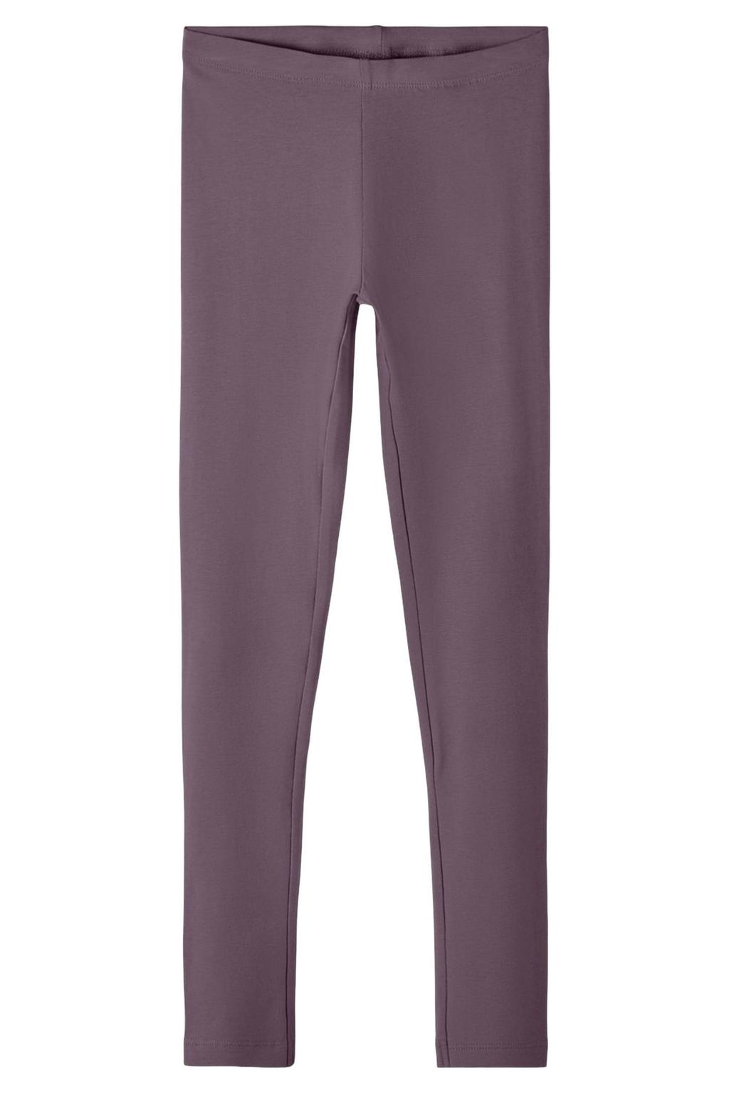 Paarse meisjes NAME IT KIDS legging van stretchkatoen met slim fit, regular waist, elastische tailleband en effen