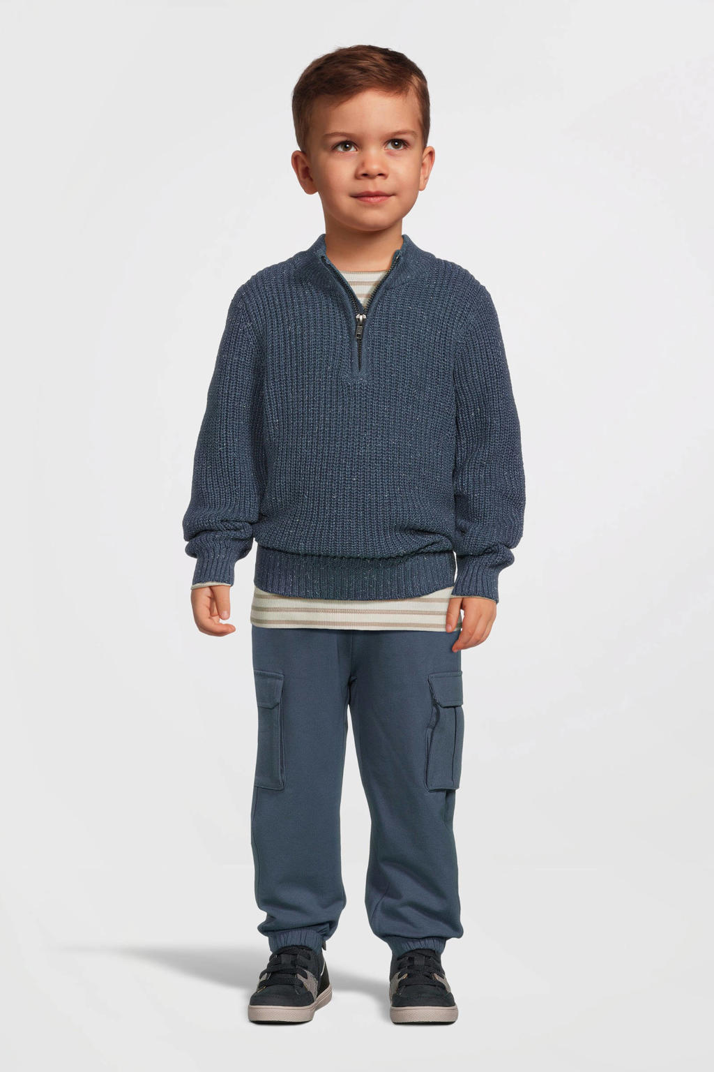 NAME IT MINI gestreepte longsleeve NMNBANI ecru/taupe