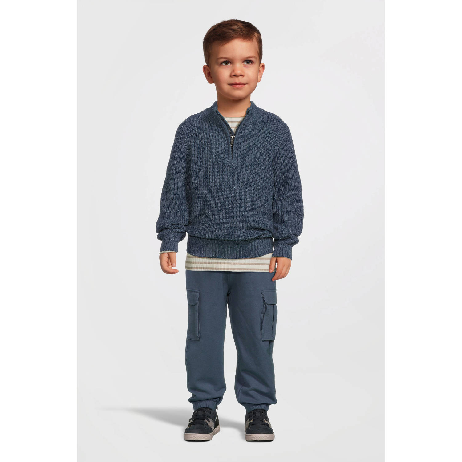 NAME IT MINI gestreepte longsleeve NMNBANI ecru taupe