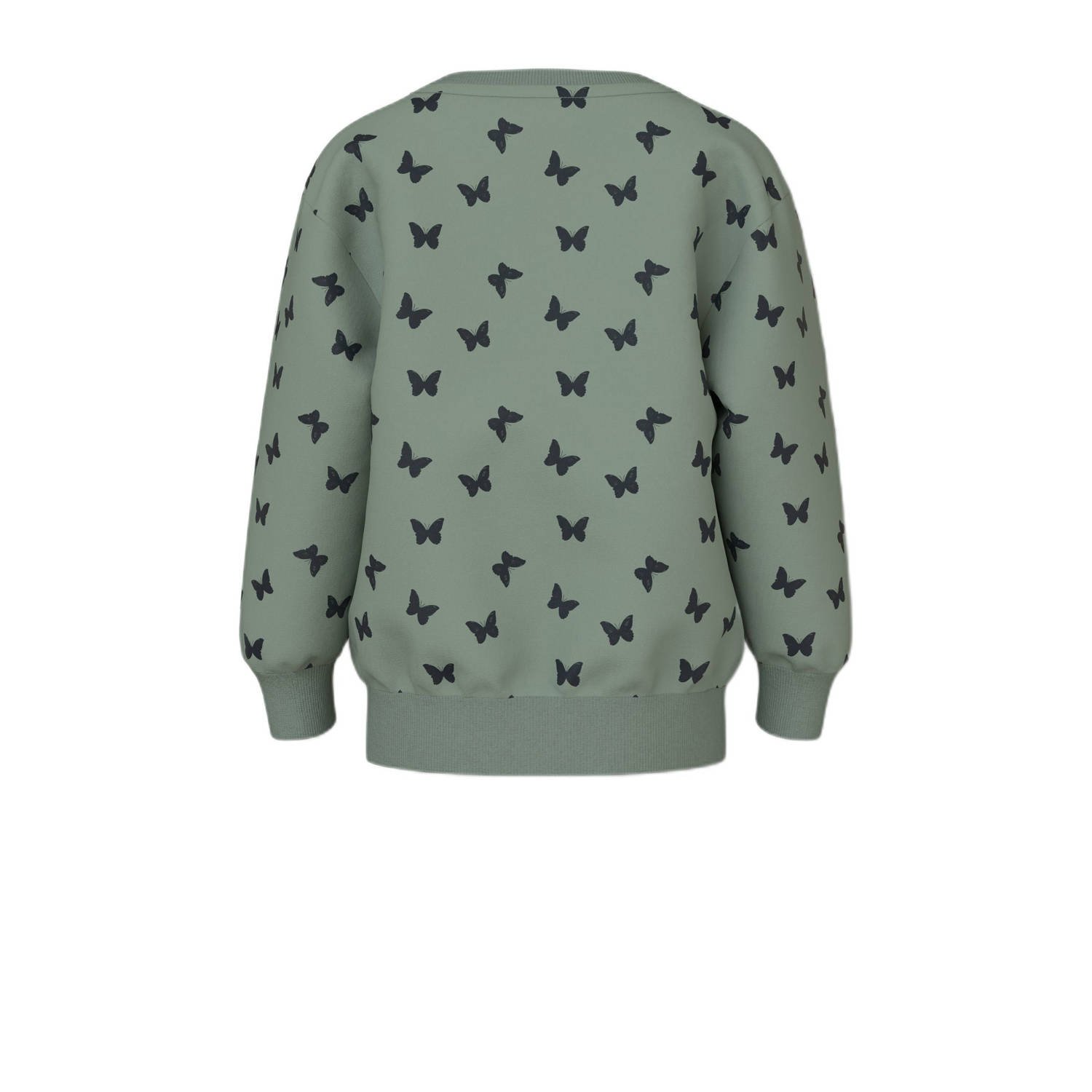 NAME IT MINI sweater NMFDAVINA met hartjes groen zwart