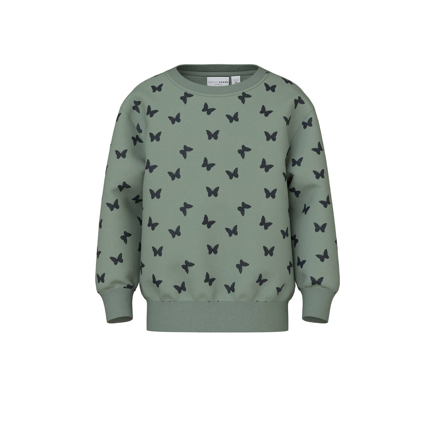NAME IT MINI sweater NMFDAVINA met hartjes groen zwart