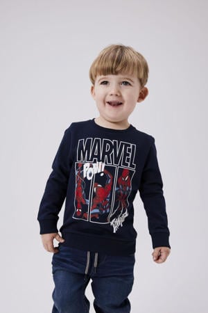 Marvel sweater NMMJESSIE donkerblauw/rood