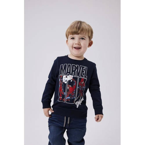 NAME IT MINI Marvel sweater NMMJESSIE donkerblauw/rood afbeelding