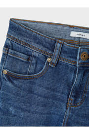 thumbnail: Dark blue denim jongens NAME IT KIDS straight fit jeans dark blue van stretchdenim met regular waist, rits- en knoopsluiting en effen